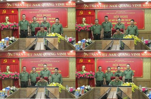 Đại diện lãnh đạo các đơn vị trong Cụm thi đua số 2 ký kết và trao giao ước thi đua “Vì an ninh Tổ quốc” năm 2024.