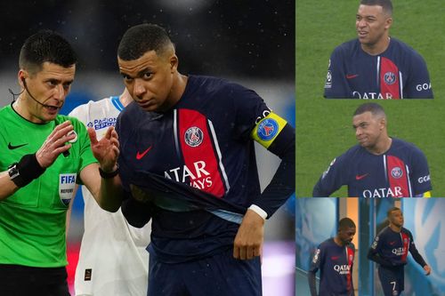 Phản ứng biểu cảm của Mbappe khi bị thay ra