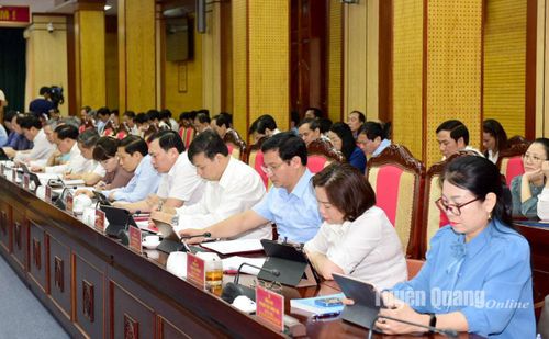 Các đồng chí Ủy viên Ban Chấp hành Đảng bộ tỉnh dự hội nghị.