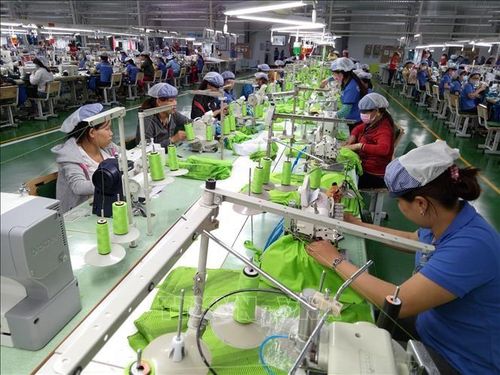 Sản xuất may mặc tại Công ty TNHH Far Eastern New Apparel Việt Nam - KCN Bắc Đồng Phú, tỉnh Bình Phước. Ảnh: Dương Chí Tưởng - TTXVN