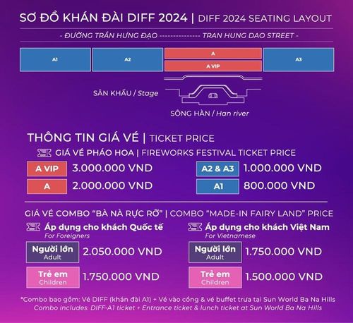 Ngoài vé lẻ từng đêm diễn, DIFF 2024 cũng mang đến những combo hấp dẫn cho du khách thỏa sức lựa chọn.