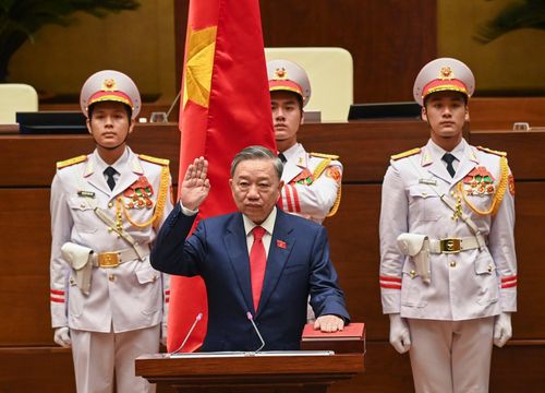 Chủ tịch nước Tô Lâm tuyên thệ nhậm chức. Ảnh: Duy Linh