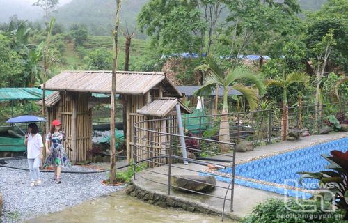 Điểm du lịch cộng đồng Tân Sơn Homestay (xã La Bằng, Đại Từ) được đầu tư xây dựng cảnh quan đẹp mắt.