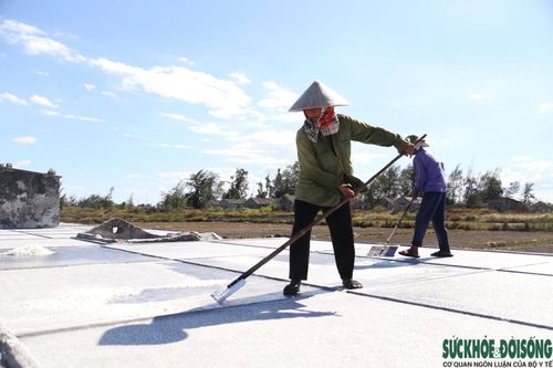Diêm dân cần mẫn lao động mặc sức nóng dưới mặt đất bốc lên oi bức.