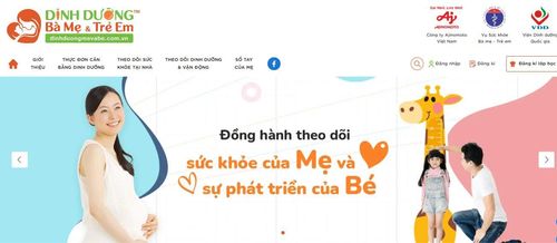 Chương trình Dinh dưỡng Bà mẹ và Trẻ em tại website dinhduongmevabe.com.vn