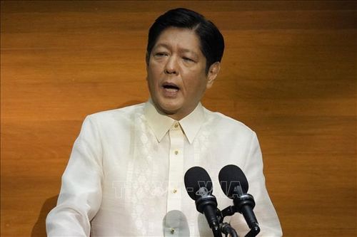 Tổng thống Philippines Ferdinand Marcos Jr. trình bày Thông điệp quốc gia đầu tiên trước Quốc hội tại Quezon ngày 25/7/2022. Ảnh: AFP/TTXVN