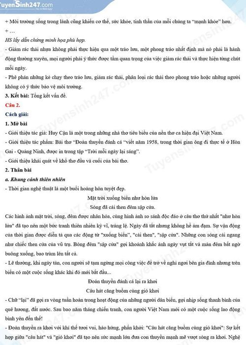 Đáp án đề thi tuyển sinh lớp 10 môn Ngữ văn của Sở Giáo dục và Đào tạo thành phố Đà Nẵng