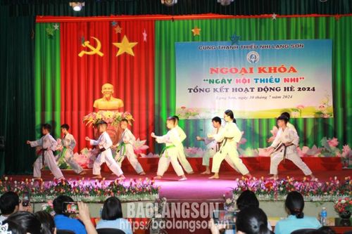 Màn biểu diễn võ thuật của các em thiếu nhi