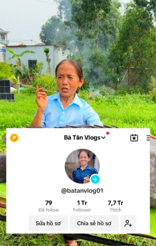 Bà Tân Vlog khoe thành quả đạt 1 triệu người theo dõi trên nền tảng Tiktok