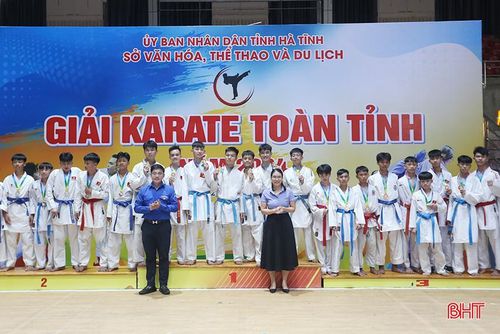  Nội dung Kumite đồng đội nam, HCV thuộc về đội TP Hà Tĩnh, HCB thuộc về Thạch Hà, HCĐ thuộc về huyện Kỳ Anh. 