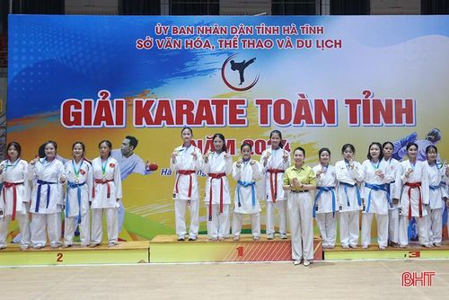  Ở nội dung Kumite đồng đội nữ, HCV thuộc về đội TP Hà Tĩnh, HCB thuộc về đội Hương Khê, HCĐ thuộc về thị xã Kỳ Anh. 