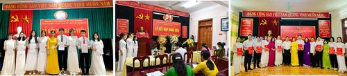 Các em học sinh xuất sắc của trường THPT Sơn Nam (Sơn Dương) được vinh dự kết nạp đảng (ảnh 1). Chi bộ Xã hội thuộc Đảng bộ Trường Phổ thông Dân tộc nội trú THPT tỉnh tổ chức lễ kếp nạp đảng viên (ảnh 2); Năm học 2023-2024, Trường THPT Chuyên Tuyên Quang có 9 học sinh ưu tú được kết nạp Đảng (ảnh 3).