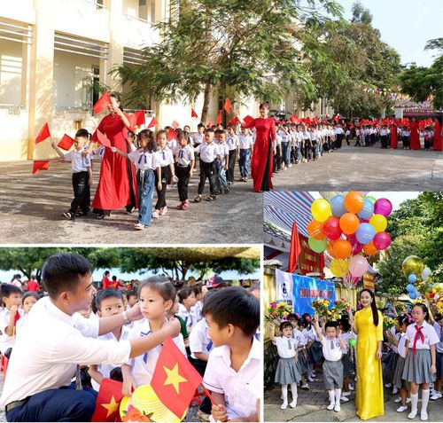 Các trường học đón học sinh đầu cấp trong ngày khai giảng năm học mới.