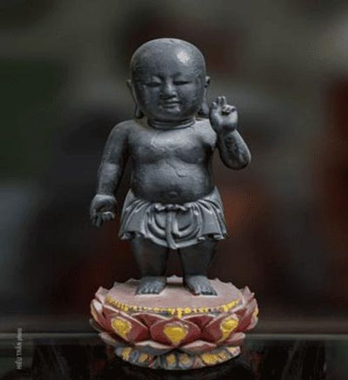 Tượng TCSS, gỗ phủ sơn, TK 19, sưu tầm tư nhân, Phủ Thành Chương.
