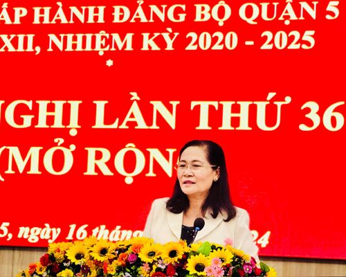 Đồng chí Nguyễn Thị Lệ, Phó Bí thư Thành ủy, Chủ tịch HĐND TPHCM phát biểu chỉ đạo hội nghị. Ảnh: CHÍ THẠCH