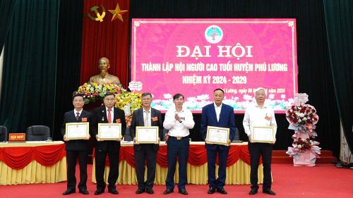 Hội Người cao tuổi huyện khen thưởng các tập thể, cá nhân có thành tích trong công tác hội.