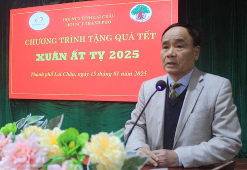 Ông Lê Xuân Phùng - Chủ tịch Hội NCT tỉnh phát biểu tại Chương trình.