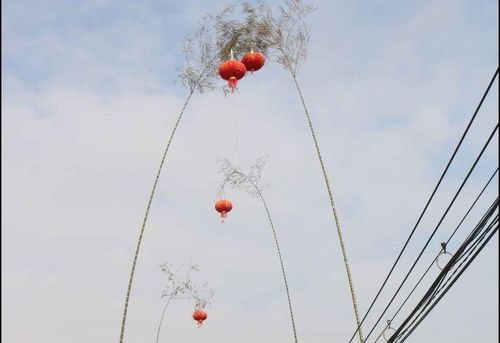 Cây nêu ngày Tết ở Nghệ An. Ảnh: Huy Thư