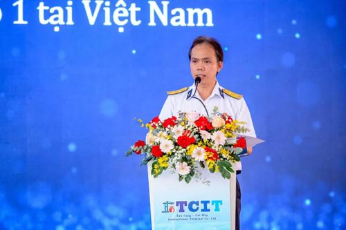 Đồng chí Trung tá Trương Tấn Lộc - Chủ tịch HĐTV TCIT phát biểu tại sự kiện