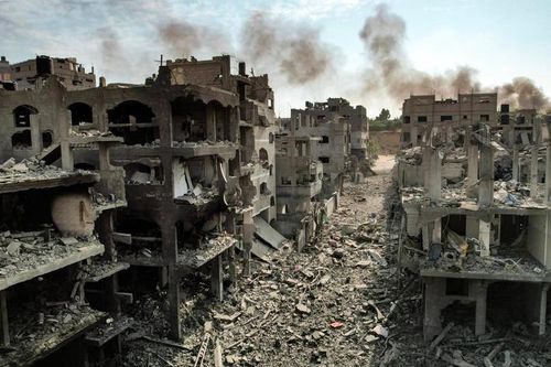 Cơ sở hạ tầng Gaza bị tàn phá nghiêm trọng do xung đột giữa Israel và Hamas. Ảnh: AFP
