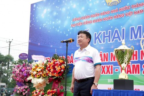 Ông Nguyễn Quốc Huy, Trưởng ban tổ chức giải tuyên bố khai mạc giải đấu