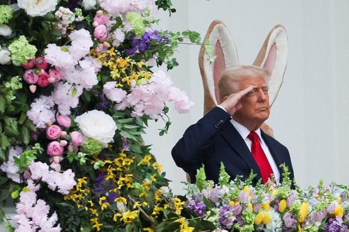  Tổng thống Mỹ Donald Trump tham dự lễ lăn trứng Phục sinh thường niên tại Nhà Trắng, Washington hôm 21/4. 