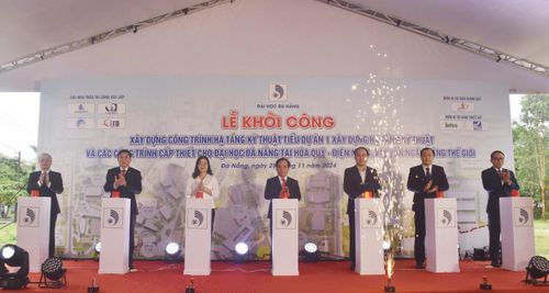 Cuối năm 2024, Đại học Đà Nẵng khởi công xây dựng hạ tầng kỹ thuật, dự án Khu đô thị Đại học Đà Nẵng là cơ sở để hướng tới đại học quốc gia. Ảnh: NHẬT HẠ