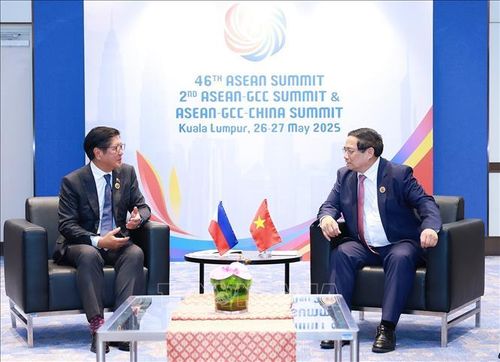 Thủ tướng Phạm Minh Chính gặp Tổng thống Philippines Ferdinand Marcos Jr. Ảnh: Dương Giang/TTXVN