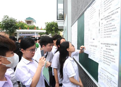 Thí sinh xem danh sách phòng thi