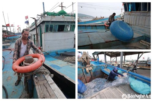 Từng nút buộc chắc tay, từng mỏ neo hạ xuống cát lạch, từng chiếc phao cứu sinh được đưa lên boong tàu. Ảnh: T.P