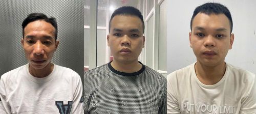 Các đối tượng Lê Văn Cường, Lê Văn Tuấn và Lê Huỳnh Đức (từ trái qua)