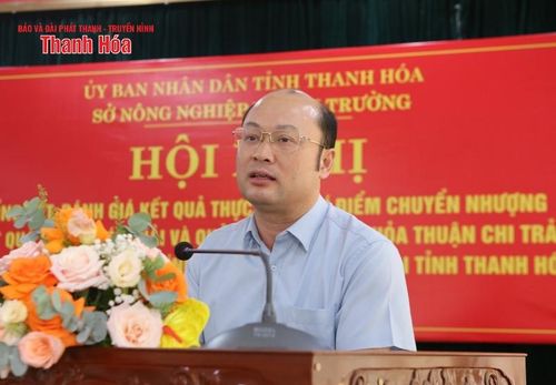 Giám đốc Sở Nông nghiệp và Môi trường Cao Văn Cường phát biểu khai mạc hội nghị.