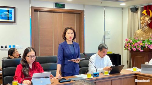 Phó Giám đốc Sở Nội vụ Ngô Minh Hoàng báo cáo thông tin chuyên đề tại hội nghị. Ảnh: Hiền Lương 