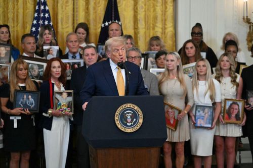 Tổng thống Mỹ Donald Trump phát biểu tại Nhà Trắng ngày 16/7/2025. Ảnh: Andrew Caballero-Reynolds/AFP.