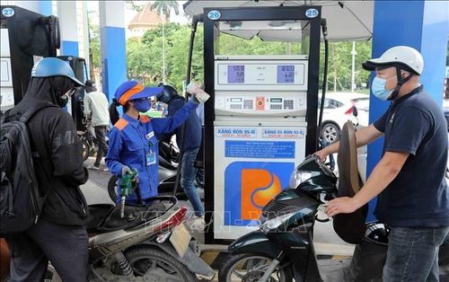 Khách đến mua hàng tại cửa hàng của Petrolimex. Ảnh: Trần Việt-TTXVN