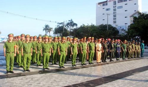 CBCS Công an đặc khu Phú Quốc và Tổ công tác thường trực bảo đảm ANTT tại Phú Quốc tại lễ ra quân.