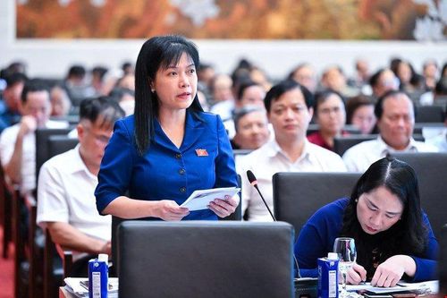 Phó Chủ nhiệm Ủy ban Công tác đại biểu Tạ Thị Yên phát biểu thảo luận tại Diễn đàn. Ảnh: P. THẮNG