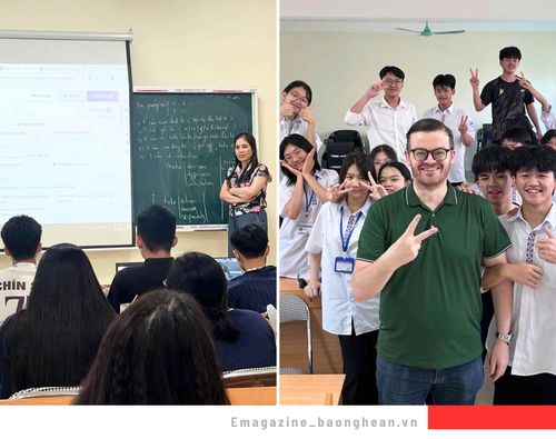 Ngoài giờ học chính khóa, thầy cô tổ chức phụ đạo buổi tối, nhất là cho học sinh lớp 12 và các em còn yếu kiến thức. Đồng thời, mở rộng môi trường giao tiếp với giáo viên nước ngoài để các em có thêm những hành trang quan trọng trong việc học ngoại ngữ. Ảnh: Nhà trường cung cấp