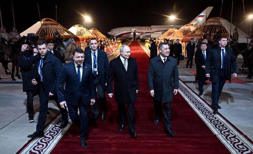 Tổng thống Nga Vladimir Putin thăm chính thức Kyrgyzstan. Ảnh: President of Russia.