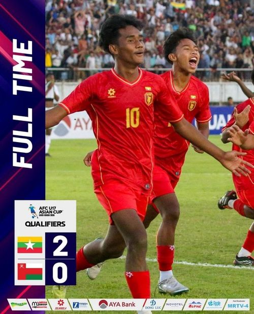 Chiến thắng ấn tượng của các cầu thủ trẻ Myanmar trước U17 Oman. (Ảnh: AFC)