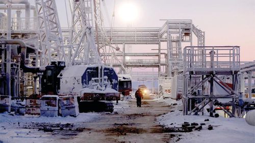 Khai thác LNG ở mỏ Utrenneye của Nga. Ảnh: TASS