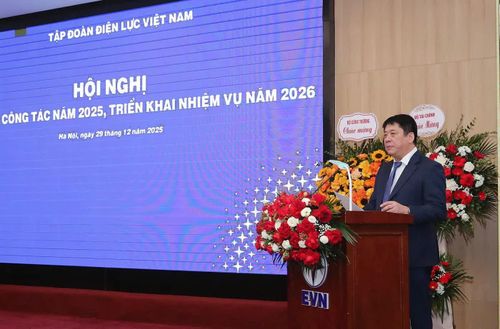 Tổng Giám đốc EVN Nguyễn Anh Tuấn Phát biểu tại Hội nghị. Ảnh: Khắc Kiên