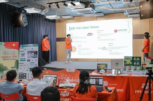 Học sinh Trường Phổ thông liên cấp FPT Hà Nam thực hành bài học bằng áp dụng các phần mềm công nghệ số.