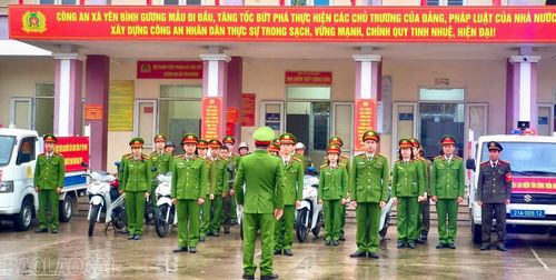 Công an xã Yên Bình ra quân trấn áp tội phạm dịp Tết Nguyên đán.