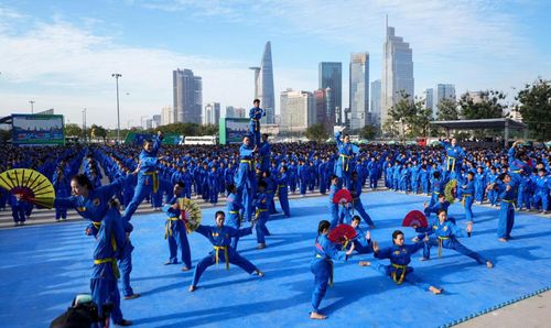 Màn đồng diễn Vovinam ấn tượng của học sinh TP.HCM.