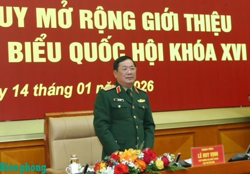 Thượng tướng Lê Huy Vịnh chủ trì hội nghị. Ảnh: Hồng Pha