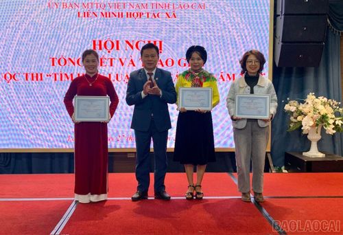  Lãnh đạo Liên minh Hợp tác xã tỉnh trao giải thưởng cho các cá nhân đạt giải nhất Cuộc thi "Tìm hiểu Luật Hợp tác xã năm 2023” 