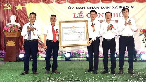 Thôn Tân Phong 1 đón bằng công nhận đạt chuẩn "Thôn nông thôn mới" kiểu mẫu .