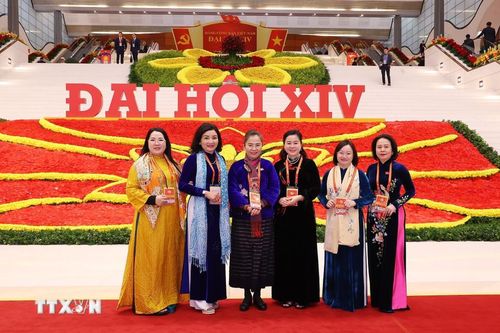 Các đại biểu dự ngày làm việc chính thức thứ ba Đại hội XIV của Đảng, sáng 22/1. (Ảnh: TTXVN)