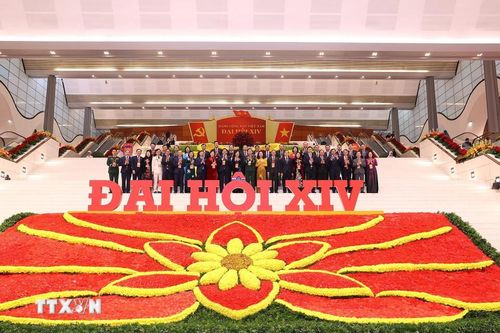 Các đại biểu dự ngày làm việc chính thức thứ ba Đại hội XIV của Đảng, sáng 22/1. (Ảnh: TTXVN)